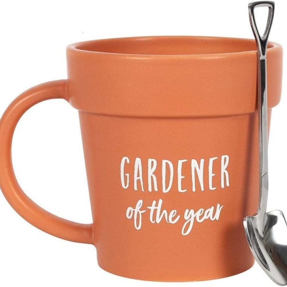 Gardener Mug Coffee Plant Novelty Ceramic Mug & Shovel Spoon Gift for Gardener